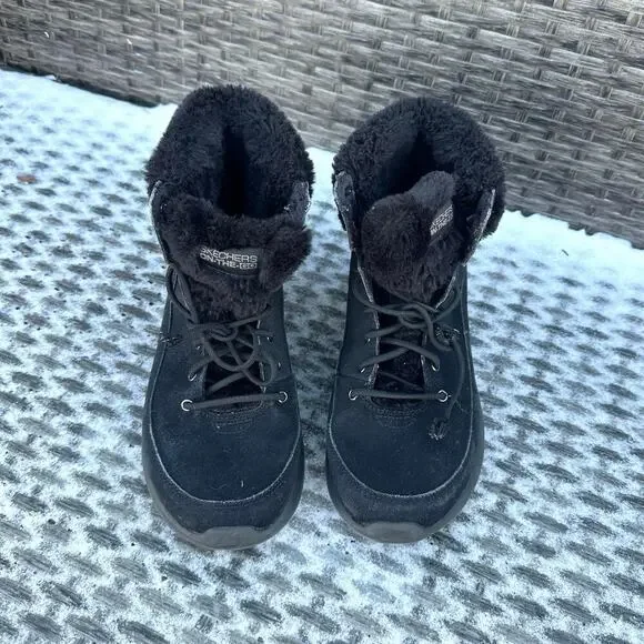 Skechers On The Go Gen 5 Women’s Faux Fur Lined Leather Winter Boots Size 8.5 - Picture 5 of 13
